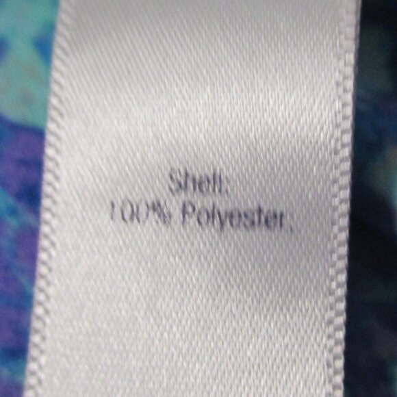 Jennifer Lopez top silky look blues, flowy & feminine, blousy sleeves size XL - Picture 3 of 9